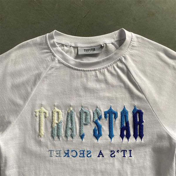 s T-shirts pour hommes T-shirt d'été pour hommes Trapstar Costume court Chenille décodé Rock Candy Saveur Dames Brodé Bas Survêtement t