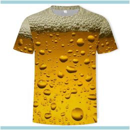 S Hommes Vêtements Apparel2021 Bière Eau Vin Verre Élément Hommes T-shirts D'été 3D Imprimer Casual Streetwear Cosplay Costume T-shirt De Mode H