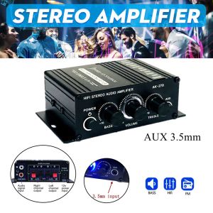 S Mini Audio Hifi Stereo Digital Home Power 15V Amplifier Audio Dual Channel Output met FM Radio Mic -auto Home Compatibel met AUX