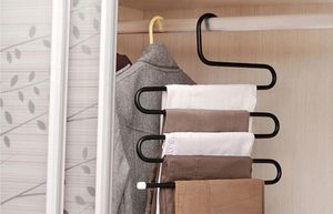 S Multi Tier Broek Rack Storage Houders Multifunctionele Magic Broek Clipcurving Garderobe van Iron Art Multilayer versterkte kleding Hanger