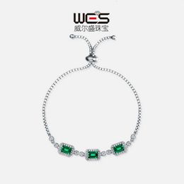 S Nieuwe Sier Gecultiveerde Emerald Vrouwen S Diamond Ingelegd Licht En Kleine Groep Handwerk Stijl Armband Armband ier mall tyle