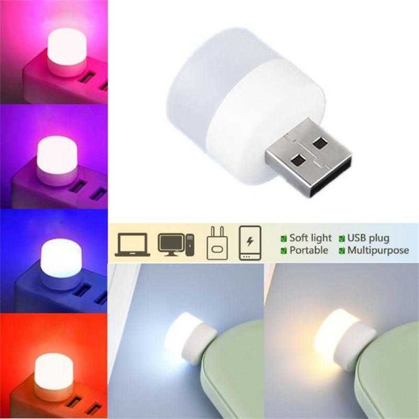 s La más nueva Mini lámpara de enchufe 5V 1W Super brillante protección ocular libro ordenador carga de energía móvil USB pequeña luz LED nocturna AA230426