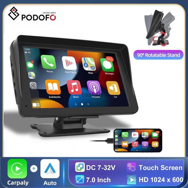 S Podofo 7 ''Monitor Carplay para reproductor de vídeo Multimedia Universal inalámbrico Carplay Android Auto Radio de coche para Nissan Toyota L230619