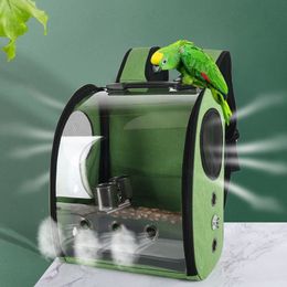 S draagbare vogel rugzak schoudertas met voeding cup intrekbare reis papegaai kooi duidelijke gemakkelijke reiniging huisdier knapsack 230516