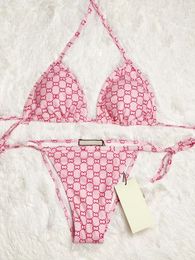 s impreso rosa bikini diseñador juegos de trajes de baño de bikinos para el traje de baño de verano mujeres sexy bikini