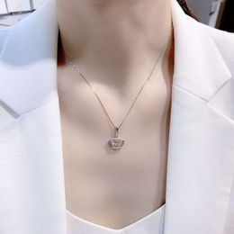 S Collar de corona inspirador puro japonés y coreano Simple Micro conjunto de cadena de Collar de corazón saltador Kelly Sier