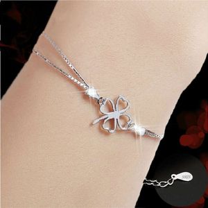 S pure sier bijoux coréen version classique Bracelet de trèfle de mode populaire pour petite amie