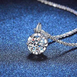 S Pure Sier pendentif diamant couronne scintillante chou-fleur chaîne couleur Mosang pierre collier