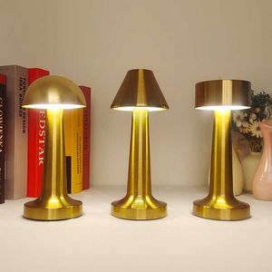 S Retro Metal Touch Decor Bar Bak Decoratie Licht LED Oplaadbare Night Lights Desk Lamp voor slaapkamer AA230421