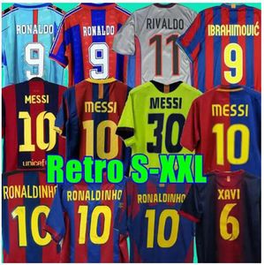 S Retro Soccer Jerseys 96 97 03 04 05 06 07 08 09 10 11 14 15 XAVI RONALDINHO RIVALDO GUARDIOLA PUYOL Iniesta Finales Maillot De FIGO 1899