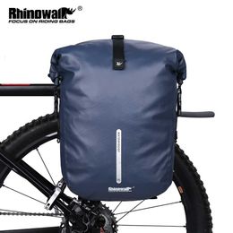 S RHINOWALK 2021 Fiets waterdichte fiets 20L Multifunctioneel achterste rek Pannier Blue Black Travel Cycle Bag 0201
