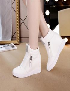 s rivets blanc caché sandales de coin caché talons chaussures décontractées tenis féminino haut top droguers femmes zapatos mujer332i9323816