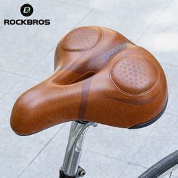 s ROCKBROS Bicicleta Hueca Hombres Mujeres MTB Carretera Sillín Amortiguador Cómodo Gran Trasero Asiento de Bicicleta Advertencia de Seguridad 0130