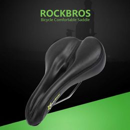 S ROCKBROS – selle de vélo de route souple et confortable, BMX, vtt, siège avant creux, fond en acier avec nœud, accessoires de vélo 0131