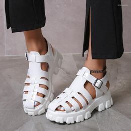 s sandales femmes super moyen talon épais glisser sur une ligne boucle chaussures de boucle ordinaire enveloppe décontractée chaussure polyvalente