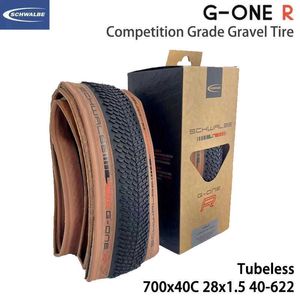 S Schwalbe G-One R Gravel 700C 700x40c Tubeless Tyre Super Race-structuur voor XC Off-road Bike Retro Bruine Edge Folding Tyre 0213