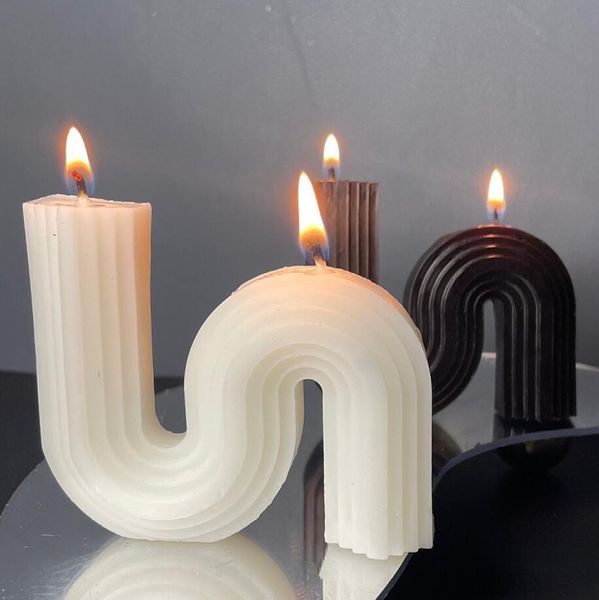 Velas de aromaterapia en forma de S, Fragancia casera, accesorios geométricos de fotografía, adornos de Año Nuevo, regalos hechos a mano para niños, pequeños regalos frescos