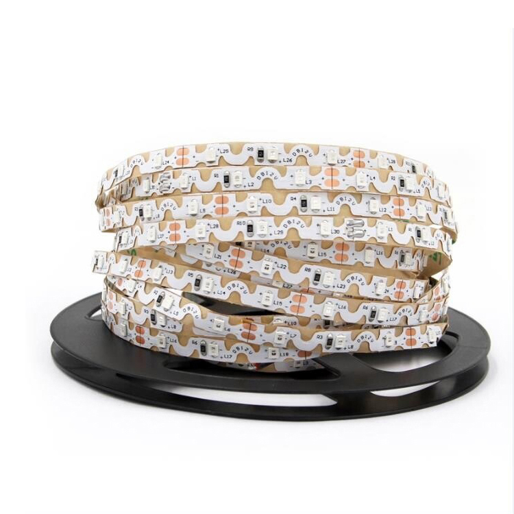 S-shaped DC 12V Single Row High Britghtness SMD2835 Not-Waterproof LED Tape Strip Lights Flexible LED S Strip Lights Crestech