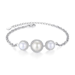 S Sier Moissanite Perle Bijoux Mode Européenne Femmes Micro Ensemble 3A Zircon Exquis Bracelet pour Femmes Fête De Mariage Cadeau de Saint Valentin SPC