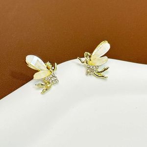 S Sier aiguille coréenne Simple mignon elfe eau diamant boucles d'oreilles élégant petit Design et boucles d'oreilles