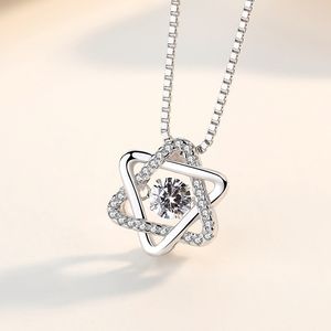 S Sier Ster Hanger Verklaring Ketting Zirkoon Diamanten Dames Meisjes Lady Elements Sieraden