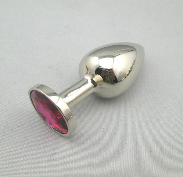 S Size Jewel Accence Metal Anal Plug Metal Silver Color Dildo Sext Toy Adult Product 5761962