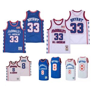 S SL 8/33 Bryant McDonalds All American Basketball Jersey Blue White Size S-XXL