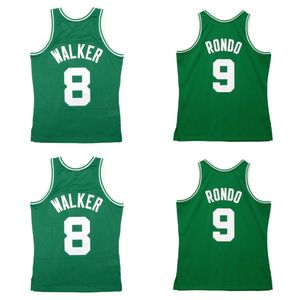 S Sl Antoine Walker 2000-01 CELTICS BASKETBALL BOSTONS RON RONDO 2007-08 Jerseys de retour en vert