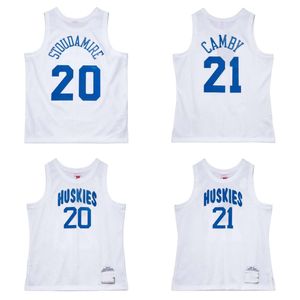 S Sl Damon Stoudamire Torontos Huskies Marcus Camby Basketball Jersey 1996-97 Mitch and Ness Throwback Jerseys White Taille S-xxxl