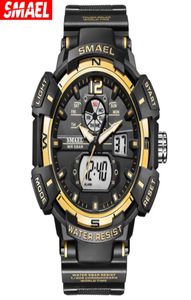 S SMAEL 8045 Dubbele display Horsnaars Luminous Sports Casual Outdoor Student Male Electronic Watch Reloj Hombre polshorloge 50M3821911