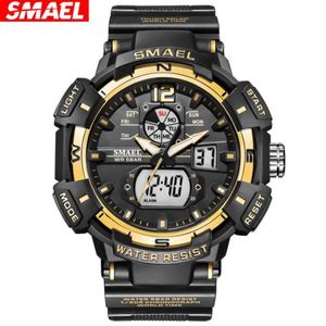 S Smael 8045 Dubbele display Heken Luminous Sports Casual Outdoor Student Male Electronic Watch Reloj Hombre polshorloge 50M273T