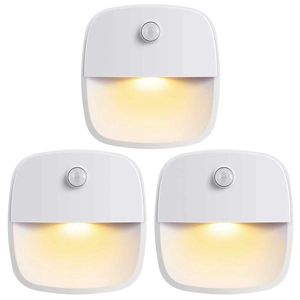 s Sensor de movimiento inteligente Luz Lámpara de noche LED que funciona con batería para lámparas de noche Niños Dormitorio Pasillo Camino Asiento de inodoro AA230426