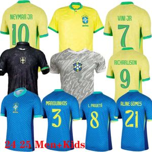 S Soccer 2023 22 Brasils 2024 L.Paqueta Neymar Vini Jr.23 P. COUTINHO RICHARLISON Camisa de fútbol G.Jesus T.Sia Bruno G. Pelé Casemiro Hombres Mujeres Sets Hirt Wo Kid et