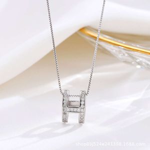 S Sterling Letter Pendant Temperament H Collarbone ketting eenvoudige en modieuze Sier Chain Dames sieraden