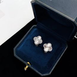 S Sterling Sier Love Clover Designer Stud -oorbellen voor vrouwen merk schattige bloem ol verloving elegante charme bar ringen oorbel verjaardag cadeau sieraden