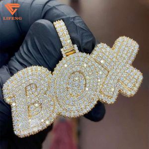 S Sterling Sier Pendant Custom VVS Moisanite Ice Out Hip Hop Alphabet Box exquis