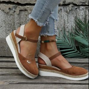 S Summer Shoes Comemore Gladiator Designer Sandalen Cover Toe Classic Women Med Heels Wedge Heel Sandaal Plus Maat 645 schoen Deigner Claic Plu