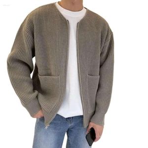 S Sweaters Men Men Coat lange mouwen Solid Zipper Herfst Winter Sluiting Zakken