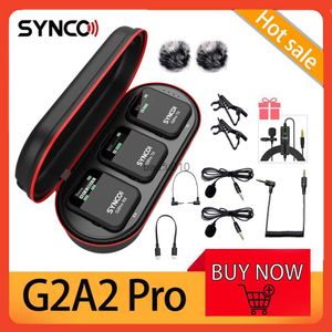 s Synco G2A1 G2A2 Pro 2.4G Wireless Lavalier Microphone Mic System for Smartphone Table DSLR Camera Realtime Monitoring L230619