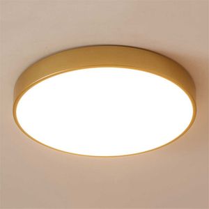 S mince 5 cm or LED moderne rond dia 23/30/40 cm panneau affleurant plafonnier télécommande lumière pour Foyer chambre 0209