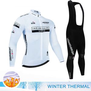 S Tour of Italy Winter Thermal Fleece Sportswear Racing Jersey Long Sleeve Pak For Men Bib Pants Set Cycling Clothing Z230130