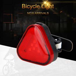 S Triangle vélo avertissement feu arrière sécurité USB rechargeable cyclisme rouge Flash lumière vélo arrière lampe avec batterie intégrée 0202