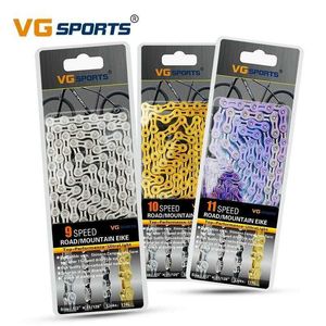 S VG Sport 8 9 10 11 Speed ​​Ultra Light 116L Gold Silver Semi Hollow Bicycle Chain Mountain Road Bike 0210