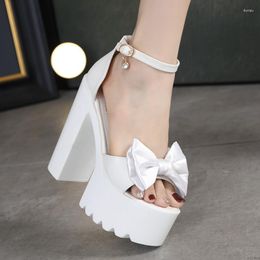 S Sandales de mariage High CM Chaussures blanches Talon Brida Bloc arc ouvert Open Toe Femmes 321 Sandale Shoe