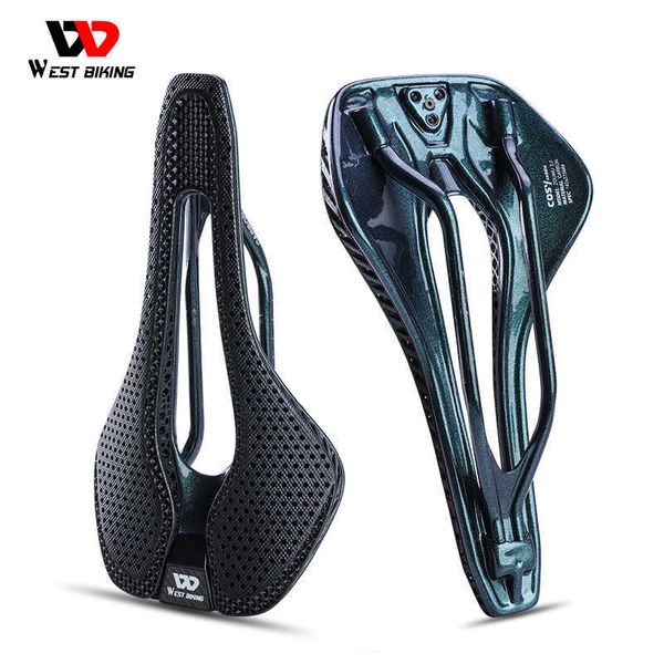 s WEST VÉLO 3D Imprimé Vélo Ultra-Léger Carbone Course Selle Indolore Triathlon Spécialisé Vélo De Route Accessoires 0130