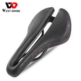 s WEST VÉLO Creux Respirant VTT Siège Vélo De Route Course Doux Hommes Coussin PU Étanche Vélo Selle Vélo Accessoires 0131