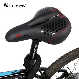 S West Biking Wide Cycling Comfortabele stoelmat MTB Bike Cushion With Warning Taillight Ride Bicycle Saddle 0130
