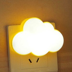 s WoodPow Sensor Control Luz Forma de nube UE EE. UU. Enchufe Novedad Lámpara de noche para niños para habitación de bebé Iluminador de regalo HKD230628