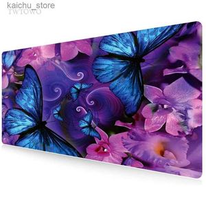 S Pols Rests Purple Butterfly Gamer XL Custom Computer Home MousePad XXL Soft Office Natural Rubber Desktop Mouse Pad Mice Pad Y240419
