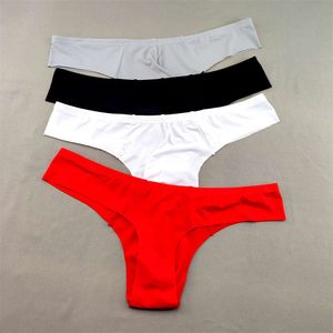 S XL Grote Ijs Zijde Naadloze Ondergoed Mannen Tanga Ultra Dunne Thong Sexy Lage Taille Mannelijke Effen Kleur G Strings